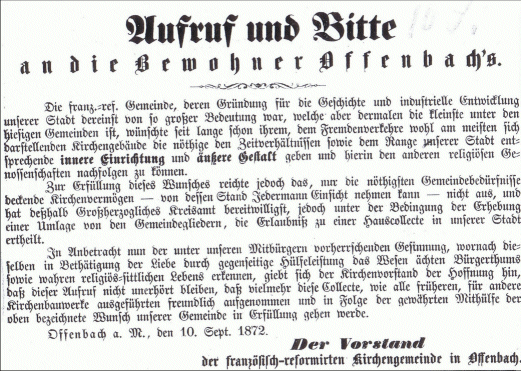 Textscan aus der Offenbacher Zeitung vom 14.9.1872